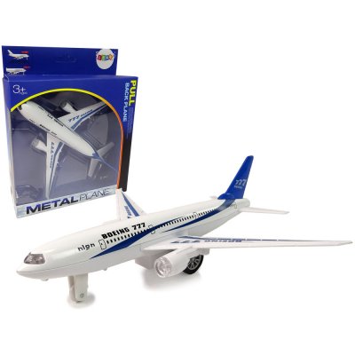 Lean Toys Boeing 777 Osobní letadlo se světly a zvuky bílé