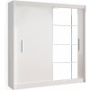 Šatní skříň Kondela LOW s posuvnými dveřmi bílá 180 x 215 x 61 cm