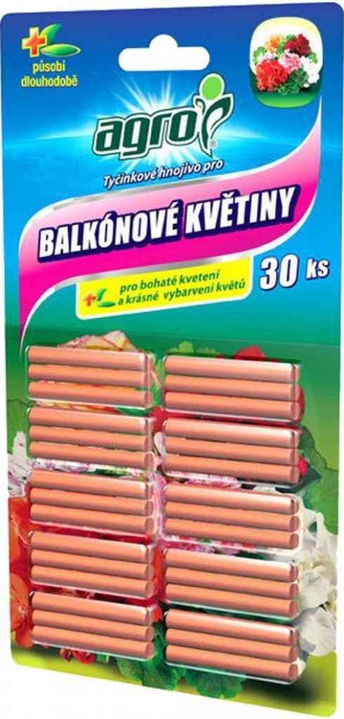 Agro Tyčinkové hnojivo pro balkónové květiny 30 ks