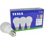 Tesla Lighting LED žárovka BULB E27, 8W, 230V, 806lm, 25 000h, 3000K teplá bílá, 220st 3ks – Zboží Živě