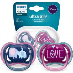 Avent Philips silikon dudlík Air fialová/růžová 2ks