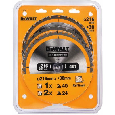 DeWALT DT1962 Sada 3 ks pilových kotoučů 216 × 30 mm – Zboží Mobilmania