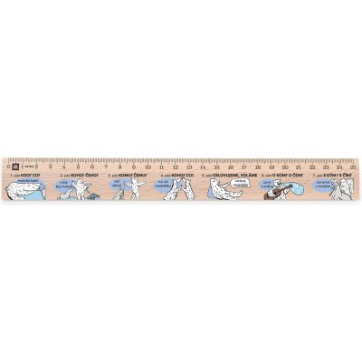 Metrie Didakt-M07 Dřevěné pravítko s potiskem Mluvnické pády 25 cm – Zboží Živě