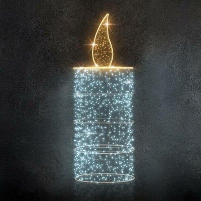 Easy Fix 3D LED světelná svíčka, 80 × 195 cm, ledově a teple bílá, 230 V, 43,1 W, ze 2 dílů – Hledejceny.cz