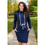 Jsem máma kojicí mikinové šaty modré s puntíky – Zboží Dáma