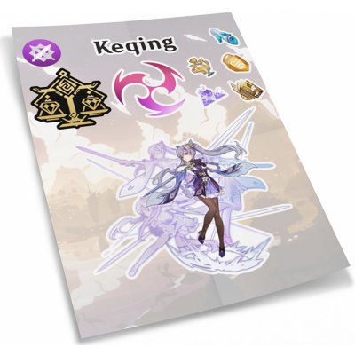 Genshin Impact Sada 10 samolepek Keqing – Zboží Živě