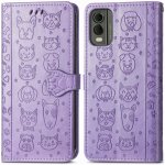 VSECHNONAMOBIL 62603 CUTE CAT Peněženkový kryt Nokia C32 fialový – Zboží Živě