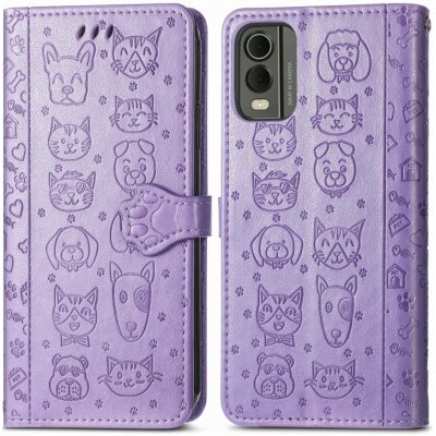 VSECHNONAMOBIL 62603 CUTE CAT Peněženkový kryt Nokia C32 fialový – Zboží Živě