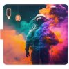 Pouzdro a kryt na mobilní telefon Pouzdro iSaprio Flip s kapsičkami na karty - Astronaut in Colours 02 Samsung Galaxy A40