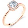 Prsteny Savicki zásnubní prsten růžové zlato bílý safír diamanty ZS20BSZ RZ