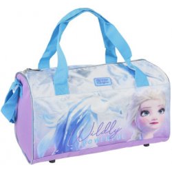 CurePink sportovní taška Frozen Elsa modrá/fialová