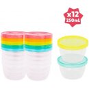 Badabulle misky s víčky MAXI FUN COLORS sada 12ks 250 ml