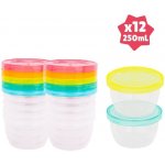 Badabulle misky s víčky MAXI FUN COLORS sada 12ks 250 ml – Sleviste.cz