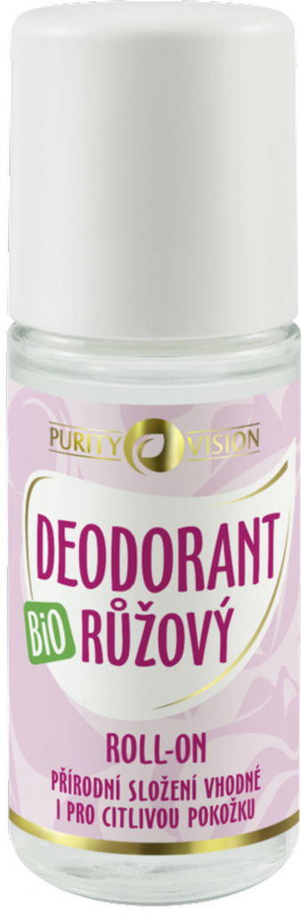 Purity Vision Bio Růžový deodorant roll-on 50 ml