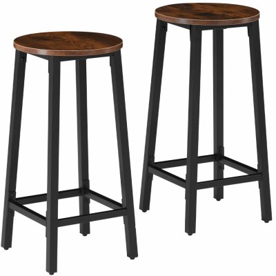 tectake 404332 2 barové židle corby - industrial tmavé dřevo – Zboží Mobilmania