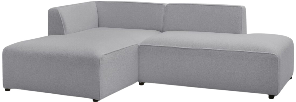 Bobochic Paris Světle šedá bouclé rohová pohovka Megeve 250 cm levá
