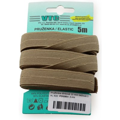 VTC Pruženka dírková 15 mm béžová 5 m – Sleviste.cz