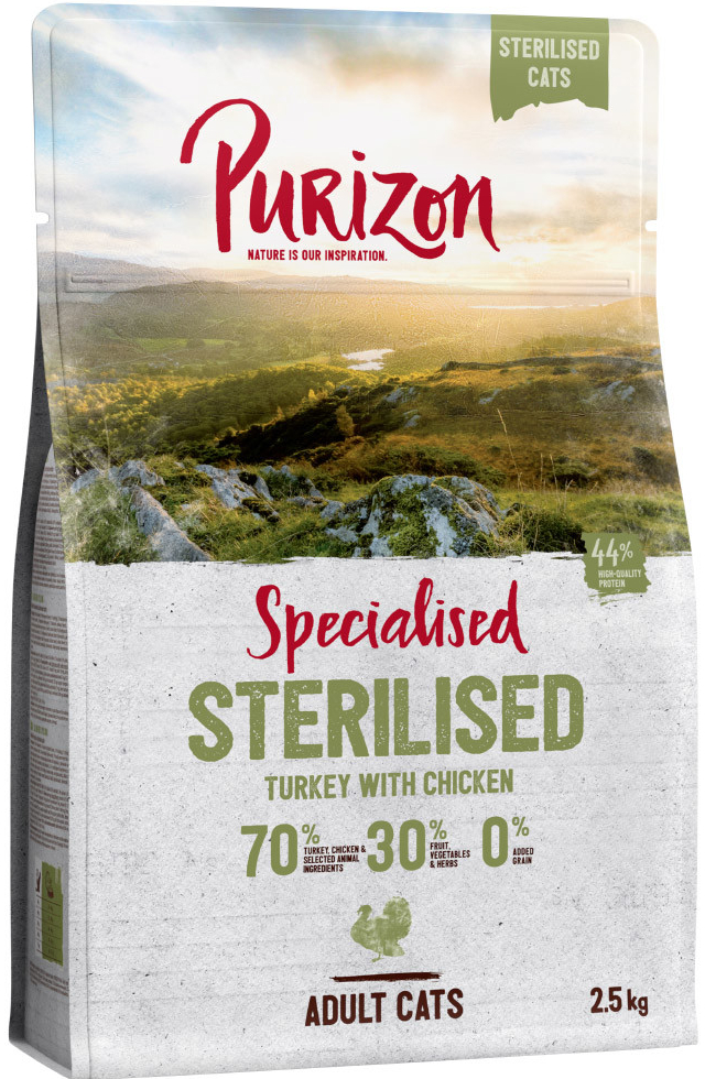 Purizon Sterilised Adult krůta & kuře bezobilné 2,5 kg