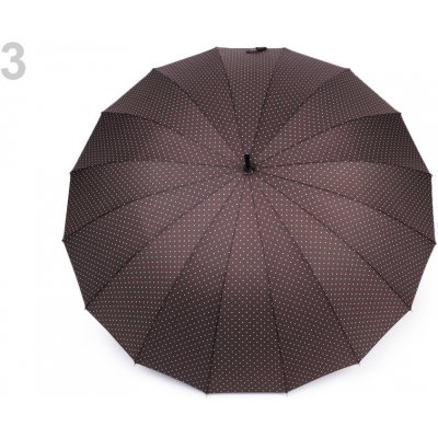Dámský vystřelovací deštník s puntíky hnědý – Zboží Mobilmania