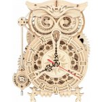 ROBOTIME Rokr 3D dřevěné puzzle Stolní hodiny s časovačem Sova 161 ks – Zboží Dáma