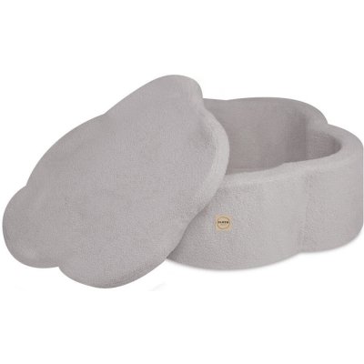 Plush Nest suchý bazén Květinová zóna beránek šedý 95 x 30 cm s podložkou – Sleviste.cz