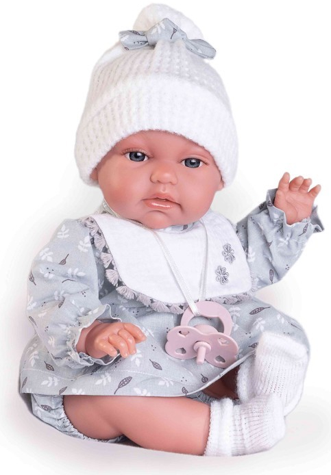 Antonio Juan Realistické miminko s kostřičkou holčička Toneta ve světle modrém oblečku Recién Nacida Baby Toneta posturitas con hojitas