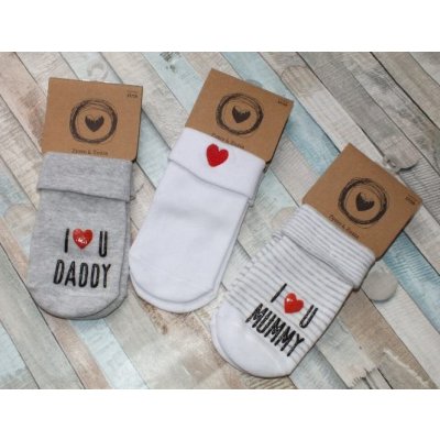 Z&Z Sada 3 ks ponožky I love bílé šedé – Zboží Dáma