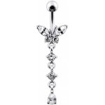 Šperky4U stříbrný piercing do pupíku motýlek BP01302-C – Zboží Dáma