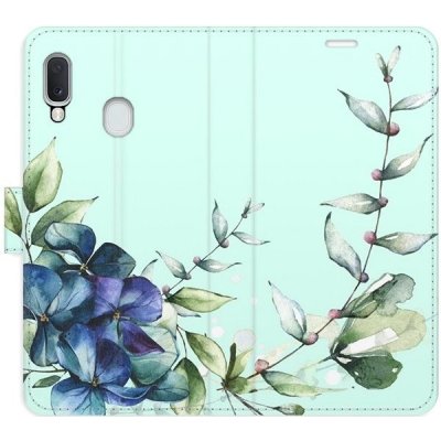 Pouzdro iSaprio flip Blue Flowers Samsung Galaxy A20e – Zboží Mobilmania