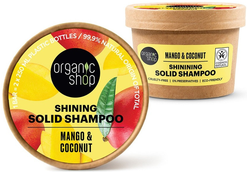 Organic Shop Tuhý šampon Mango a kokos 60 g