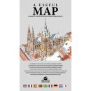 A USEFUL MAP - Praktická mapa centra Prahy s 69 ilustracemi historických památek stříbrná - Daniel Pinta