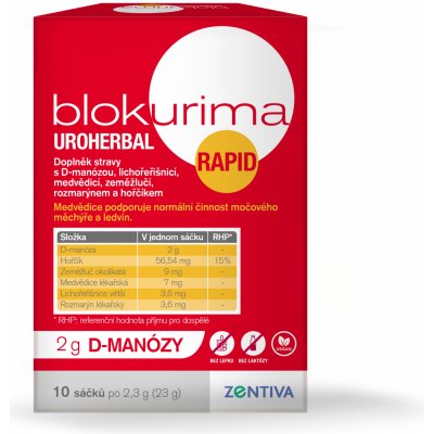 Blokurima Uroherbal Rapid 2 g D-manózy 10 sáčků – Sleviste.cz
