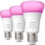 Philips Hue Bluetooth LED White and Color Ambiance set 3ks žárovek 8719514328389 E27 A60 3x6,5W 3x800lm 2000-6500K RGB bílé stmívatelné – Zboží Živě