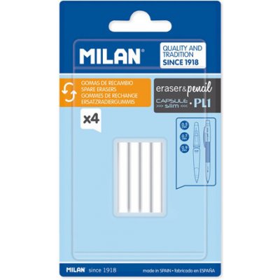 MILAN Náhradní gumy pro tužky CAPSULE Slim a PL1 sada 4 ks – Sleviste.cz