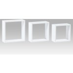 Autronic Nástěnná polička sada 3 ks barva bílá matná P-008 WT2 – Sleviste.cz
