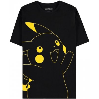 CurePink pánské tričko Pokémon Pikachu černá TS823370POK