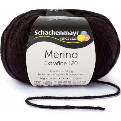 Schachenmayr Merino extrafine 120 Černá 199 – Sleviste.cz