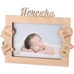 ČistéDřevo Dřevěný fotorámeček se jménem k narození dítěte 18 x 13 cm – Zbozi.Blesk.cz