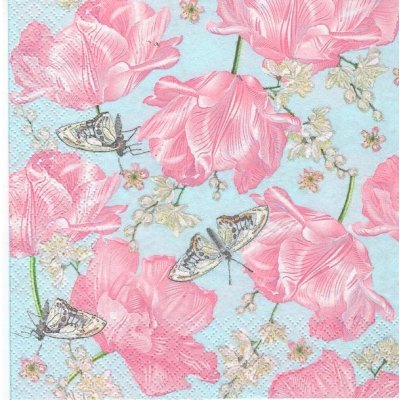Ubrousky 33 x 33 cm KVĚTY A MOTÝLI 20ks – Hledejceny.cz
