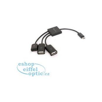 Gembird REA05E117 mikroUSB OTG BM kabel -> 2x USB AF   mikro BF, 0,15m