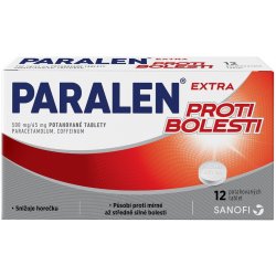 Lék volně prodejný PARALEN EXTRA PROTI BOLESTI POR 500MG/65MG TBL FLM 12