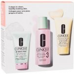 Clinique 3-Step Skin Care Kit Liquid Facial Soap tekuté mýdlo pro mastnou a smíšenou pleť 30 ml + Clarifying Lotion 3 Twice A Day Exfoliator tonikum 60 ml + Dramatically Different™ Moisturizing Oil-Fr – Zbozi.Blesk.cz