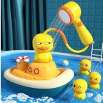 Hütermann Plovoucí interaktivní koupací hračky pro děti sprcha ve tvaru kachny s rozprašovačem vody