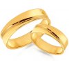 Prsteny iZlato Forever Snubní prstýnky žluté s ozdobnými liniemi IZOB464