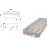 Pozinkovaný schodišťový stupeň lisovaný 800x270 mm, oko 30x10 mm – Zboží Mobilmania