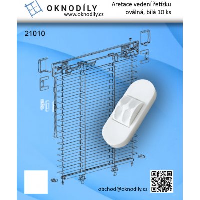 Aretace vedení řetízku (3mm) oválná 10 ks, barva bílá – Hledejceny.cz
