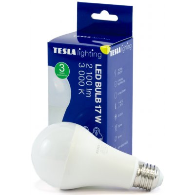 Tesla LED žárovka LED žárovka BULB E27, 17W, 230V, 2100lm, 25 000h, 3000K teplá bílá 220st – Hledejceny.cz