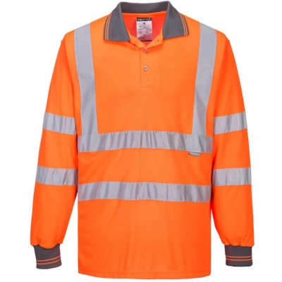 Portwest Polokošile S277 HiVis dlouhý rukáv reflexní Oranžová 4XL – Zboží Dáma