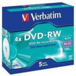 Verbatim DVD-RW 4,7GB 4x, jewel, 5ks (43285) – Hledejceny.cz