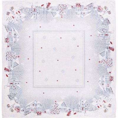 Tegatex Gobelínový ubrus Vánoční chenille Zimní krajina 100x100 cm – Zboží Mobilmania